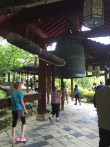 These temple bells are rung all over Japan on New Years Day. Someone strikes each bell 108 times with a wooden mallet. This is to purify peoples of their sins of the past year.