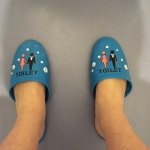 Bathroom slippers are a little large, but I guess that's to be expected since it's one size for all women and men.